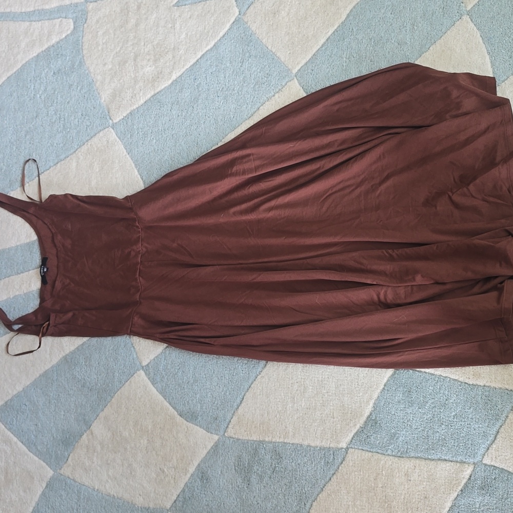 Brown Sleeveless Maxi Dress